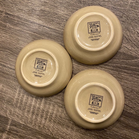 🌻3 Plate Set Table Tops Gallery Cabernet 4”Plates - Picture 3 of 3